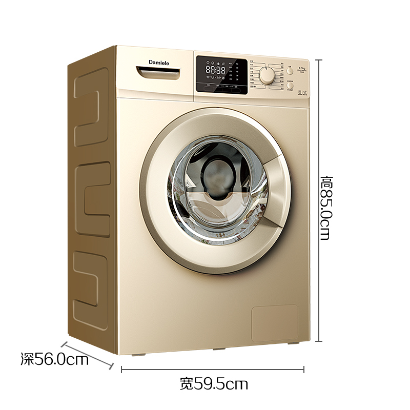 达米尼(Damiele) XQG85-1202DB(C)维多利亚金8.5公斤全自动智能变频家用滚筒洗衣机金色