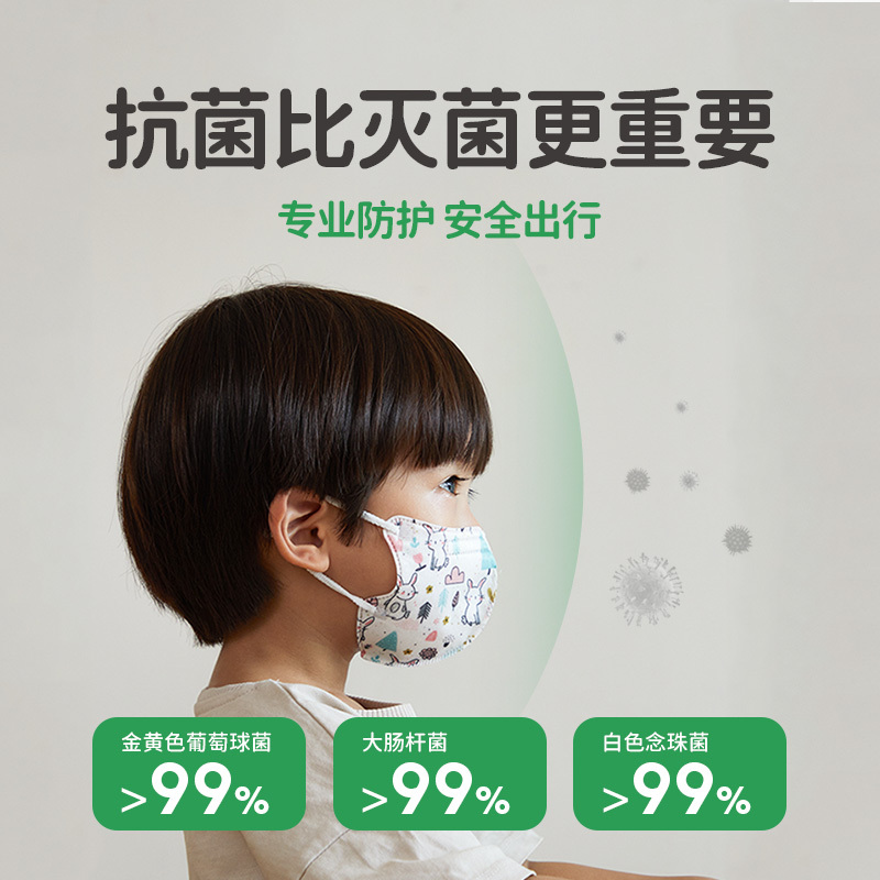 特惠清仓GREENNOSE绿鼻子 儿童立体口罩 4岁 刺猬邮差员 10只装