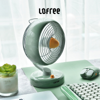 Lofree/洛斐桌面小风扇usb可充电便携式办公室宿舍家用小型摇头电风扇对流空气循环扇