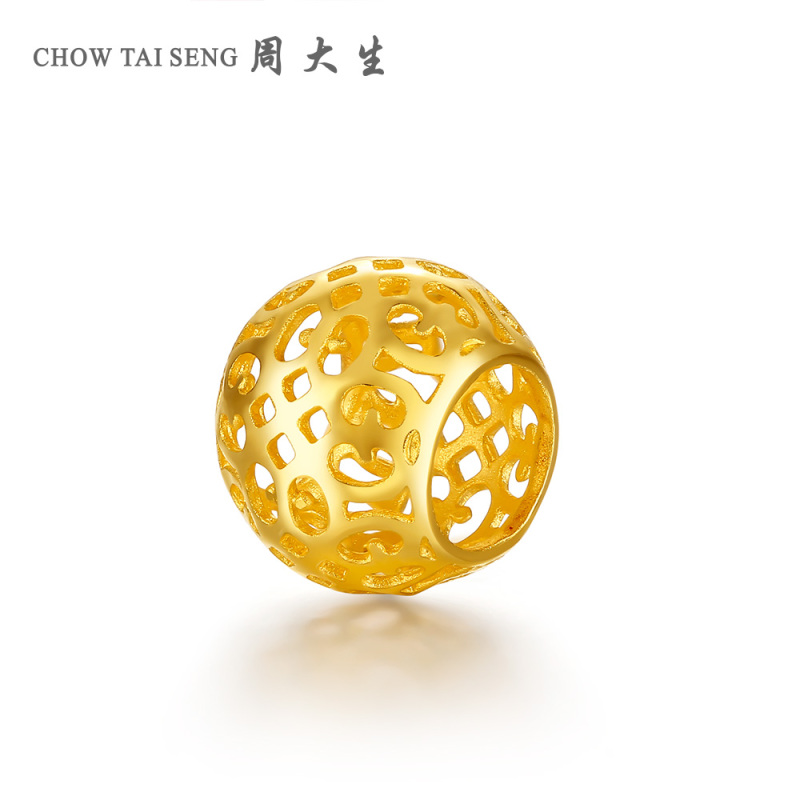 周大生黄金 FAST系列DIY正品新款足金串珠手链男女散珠手绳黄金饰品 女士珠宝首饰
