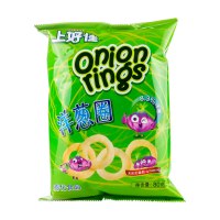 上好佳 膨化食品80g*4包组合装（鲜虾片+洋葱圈+玉米卷+芝士条） 共320g(休闲食品)