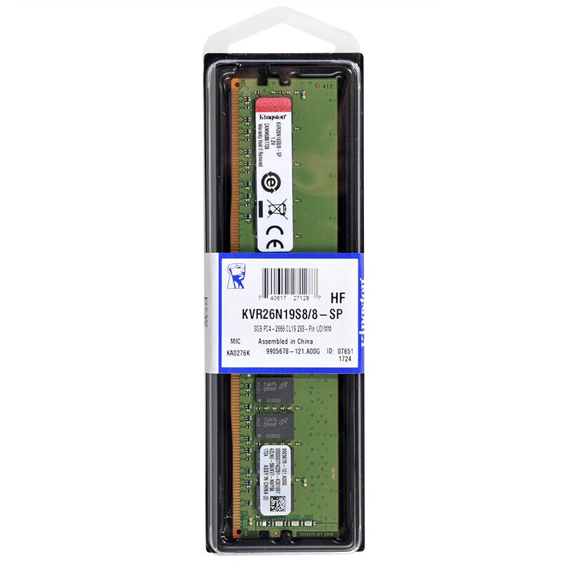 金士顿(Kingston)内存条DDR4 2666兼容2133 2400台式机内存 8G