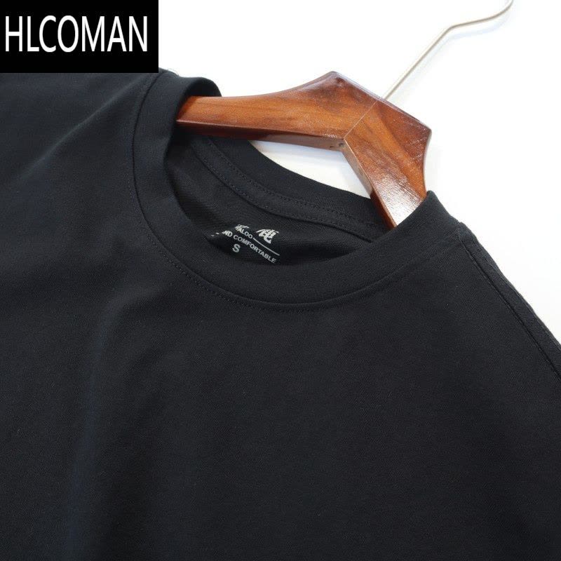 HLCOMANya家男士夏季新款100棉短袖T恤男装圆领休闲时尚百搭T恤上衣图片