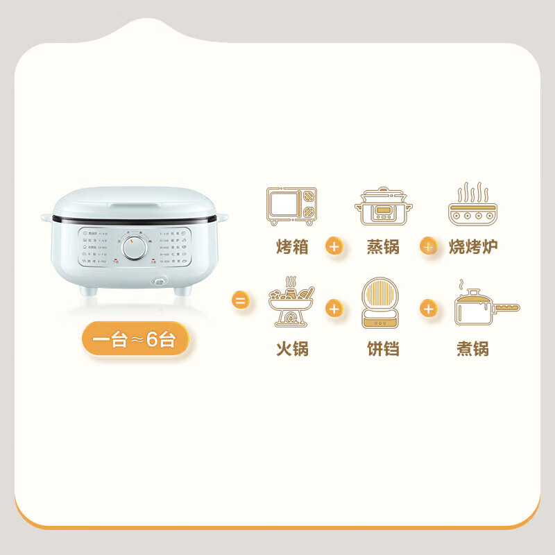 苏泊尔(SUPOR)电饼铛家用可拆洗 加深烤盘煎饼烙饼锅烤肉火锅烤涮一体多功能锅大火力三档独立加热JT2828R891高清大图