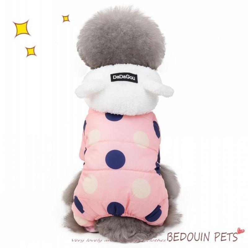 宠物冬装加厚棉衣比熊泰迪狗狗衣服贵宾宠物冬天四脚防风羽绒棉服 FBI四脚棉衣 S(大概2-3斤宠物穿)