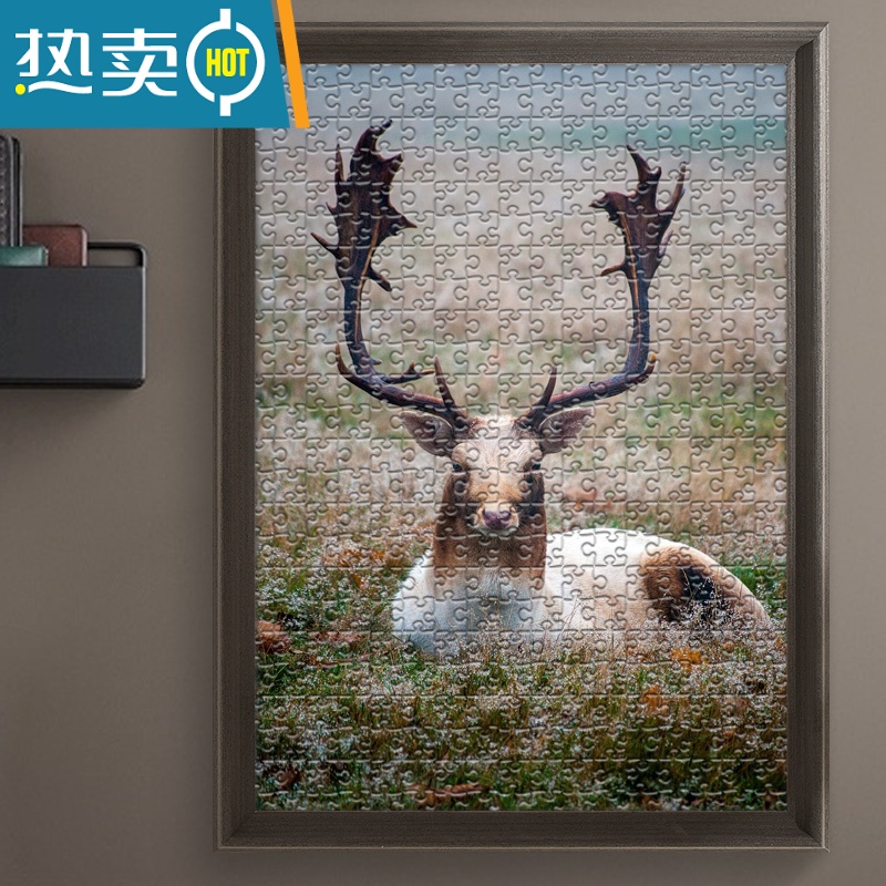 敬平实木1000片500片2000定制70X50X75相框裱框1000片画框挂墙 平面原木色(不含拼图) 1000片拼图高清大图