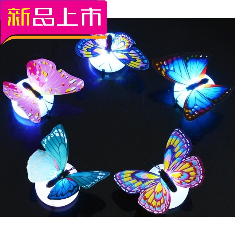 墙上装饰品自粘墙纸冰箱贴纸创意夜光3d仿真蝴蝶宿舍寝室墙壁贴画多彩蝴蝶25只实惠装中