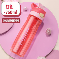 富光(FGA)儿童水杯吸管水杯男女宝宝夏季幼儿园小学生水壶便携水杯 红色760ml