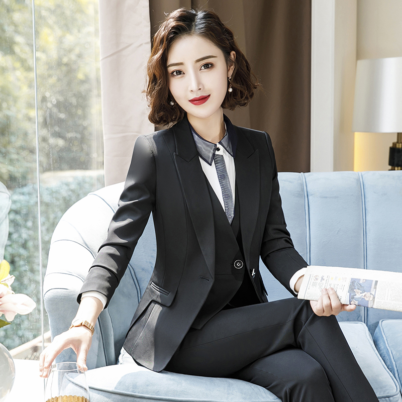 西装外套职业装套裤ol气质女装工作正装通勤工作服大码优雅v领职业套