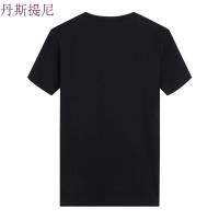 [商场同款]男装休闲短袖T恤青年潮流植物印花图案圆领上衣黑色