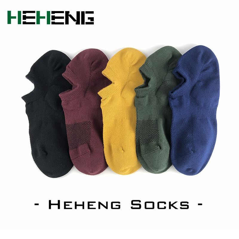 Heheng·和亨 2019年秋季新款纯手工缝头无胶防滑网眼透气船袜运动袜四季袜低帮短袜棉袜男