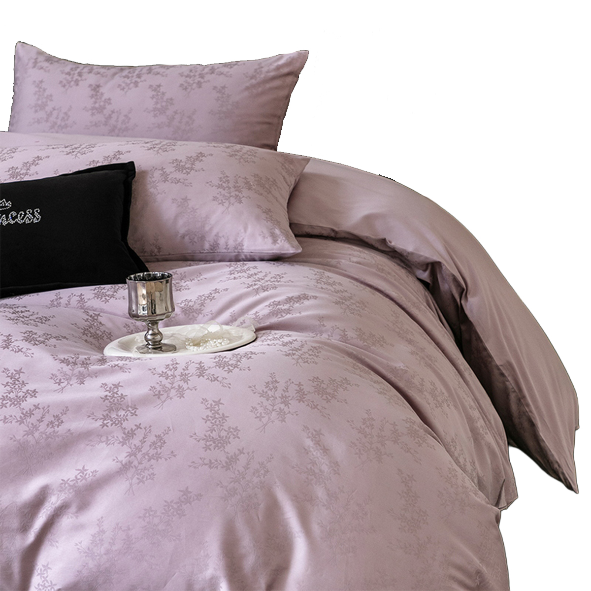 植巾 SI150 200*230cm 亲肤纯色精品 床上四件套 桑葚格 床上套件 (计价单位:套) 桑葚格高清大图