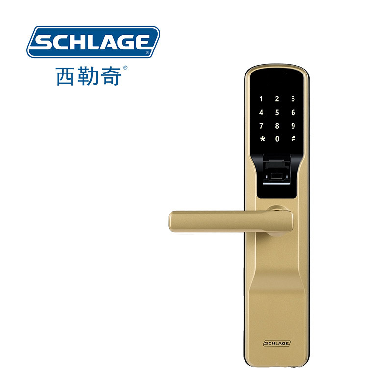 西勒奇（SCHLAGE） SE1201金色 智能锁 指纹锁 密码锁 防盗门锁 指纹密码锁 电子锁
