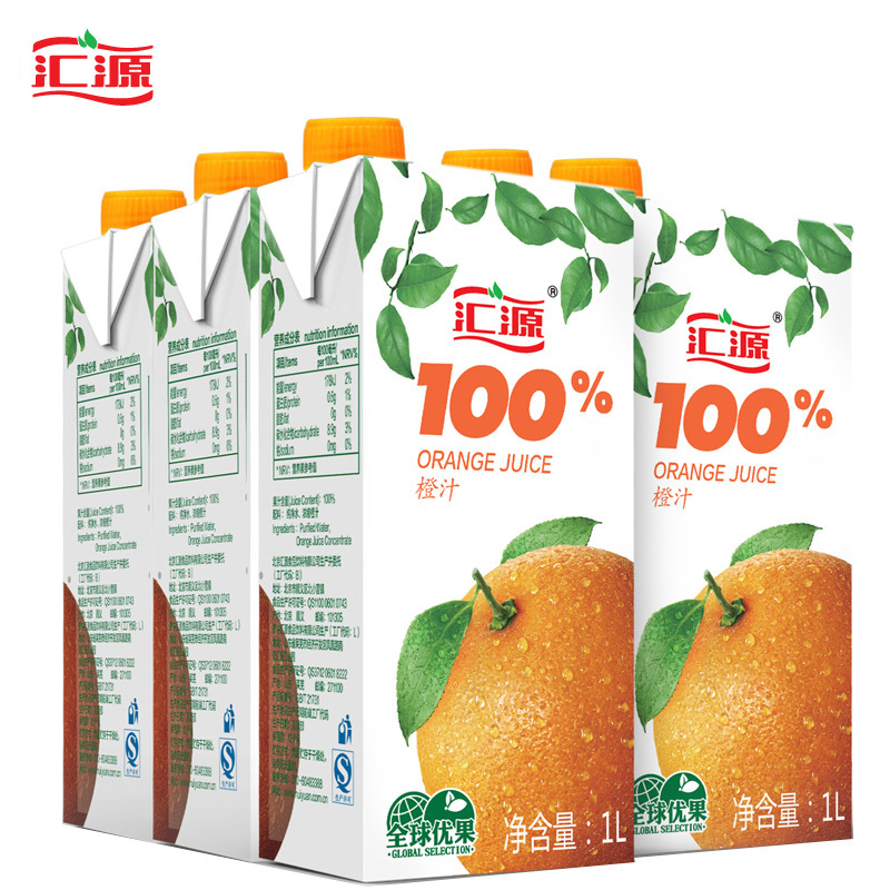 汇源 青春版 100%橙汁 出口标准 1Lx5盒 全新升级 便携礼盒装