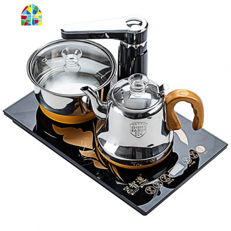 接净水器专用23x37电茶炉台一体烧水壶嵌入式自动上水茶几电磁炉 FENGHOU 香槟金底部上水款37*23桶装水专用高清大图