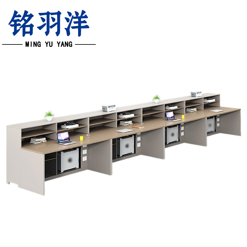 铭羽洋员工办公桌四人位张高清大图