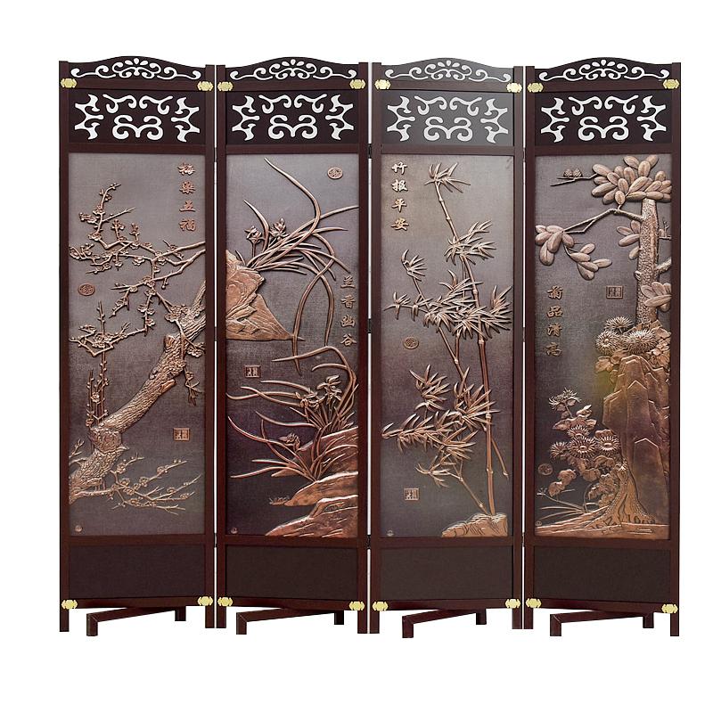 BONJEAN中式实木屏风折叠隔断客厅移动卧室酒店墙办公室现代简易遮挡玄关高清大图