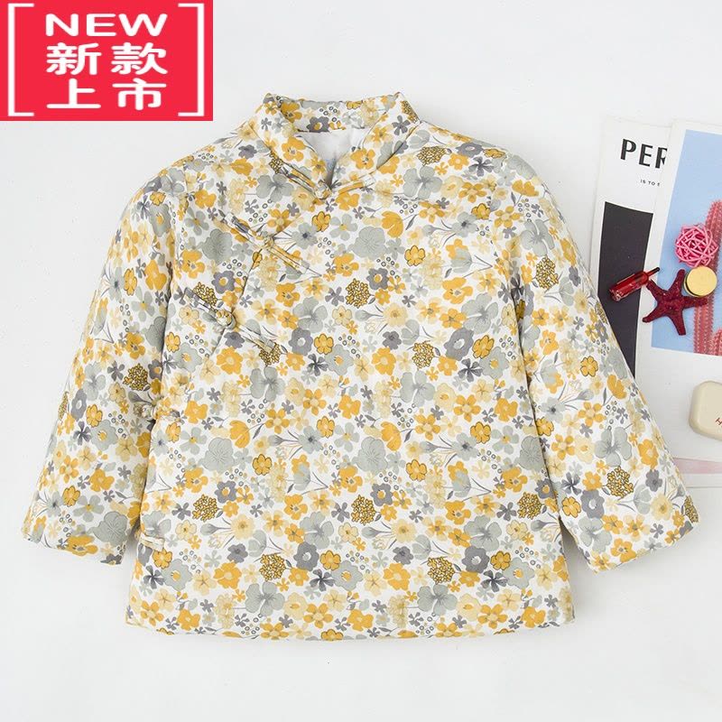 可莉允2022婴幼儿花儿童手工棉花棉衣宝宝女童棉袄中式碎花冬款棉服图片