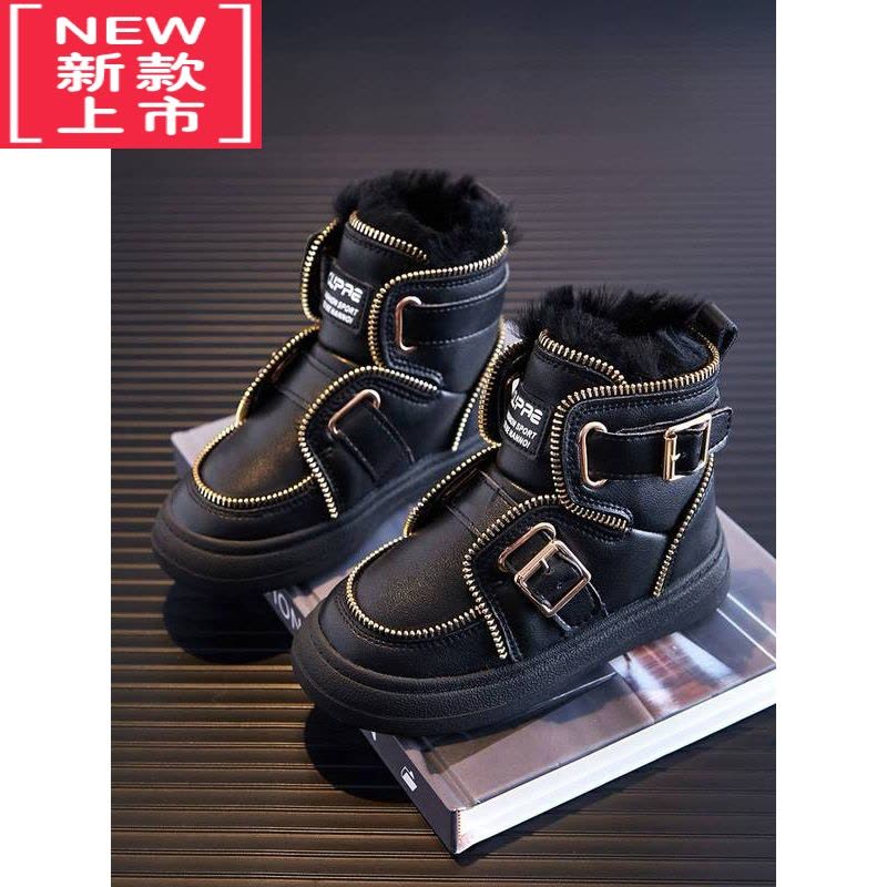 可莉允儿童雪地靴2022新款一体冬季大童棉鞋男童雪地鞋女童短靴图片