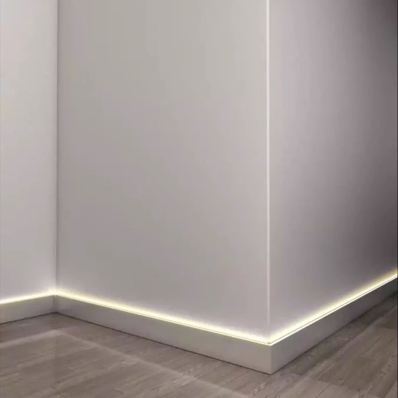 led明装金属踢脚线灯铝合金8cm入墙护墙板发光地角线带led灯带线型灯