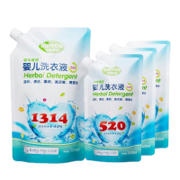 玲瑶婴儿洗衣液1314ML+520ML×3袋 组合装有香味