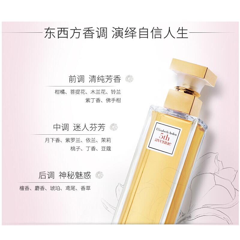 Elizabeth Arden 伊丽莎白雅顿 第五大道淡香水女士 EDT 30ml 花果香调 逛街购物 美国进口