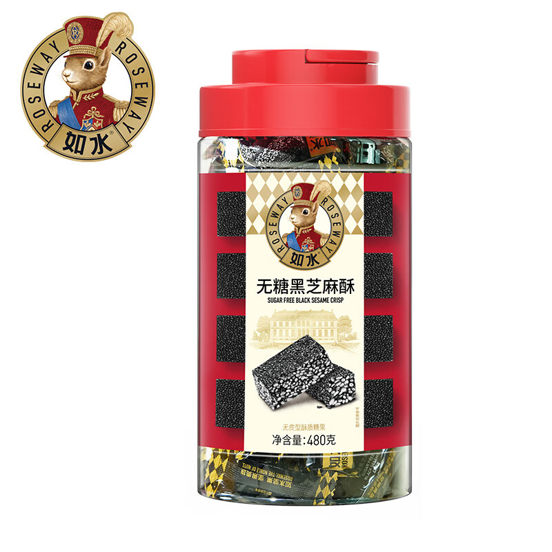 如水 无糖黑芝麻酥 480g 罐