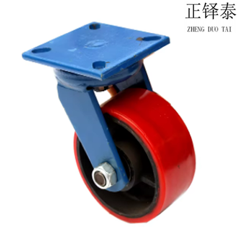 正铎泰 重型铁芯聚氨酯轮 万向轮6寸150mm /个高清大图