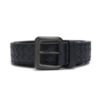 BOTTEGA VENETA 宝缇嘉 BV 男士编织牛皮针扣皮带腰带 深蓝色95
