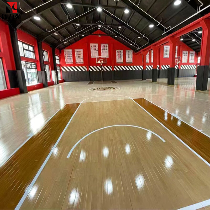 康力强室内体育运动木地板篮球馆实木木地板羽毛球馆木地板高清大图