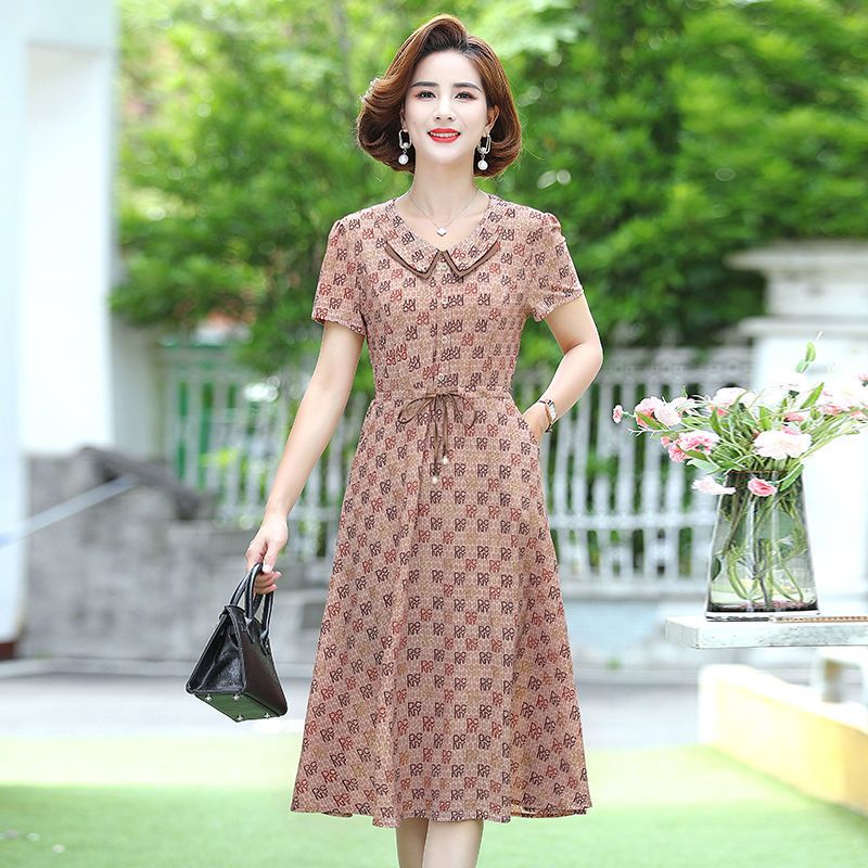 斯尔丽中年女装连衣裙新款时尚气质年轻妈妈减龄小香风裙子夏装