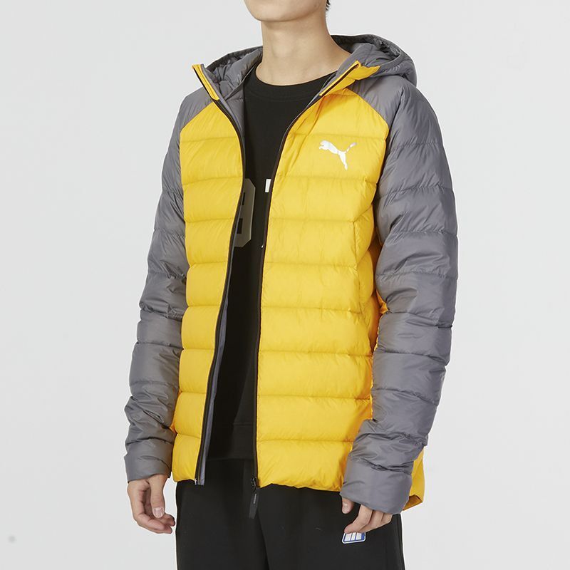 彪马(PUMA)羽绒服男装新款撞色拼接羽绒休闲服防寒保暖连帽运动外套672911-39 ZP
