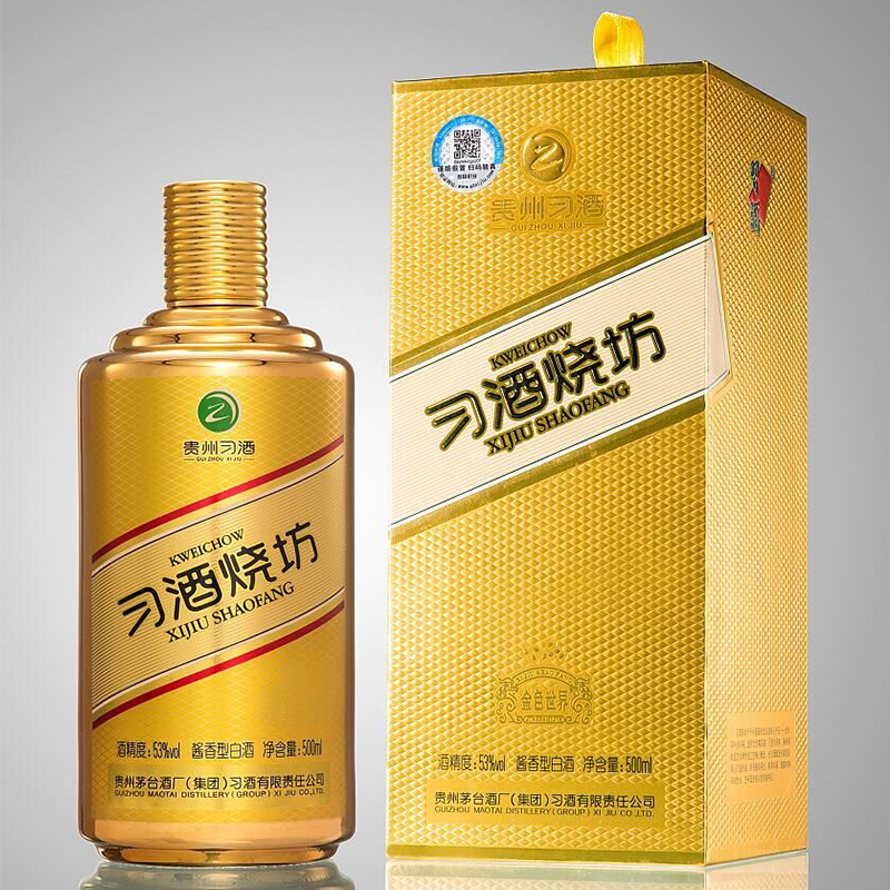 贵州茅台集团習酒(XI LIQUOR)烧坊金色世界53度酱香型白酒500ml*6瓶 整箱装
