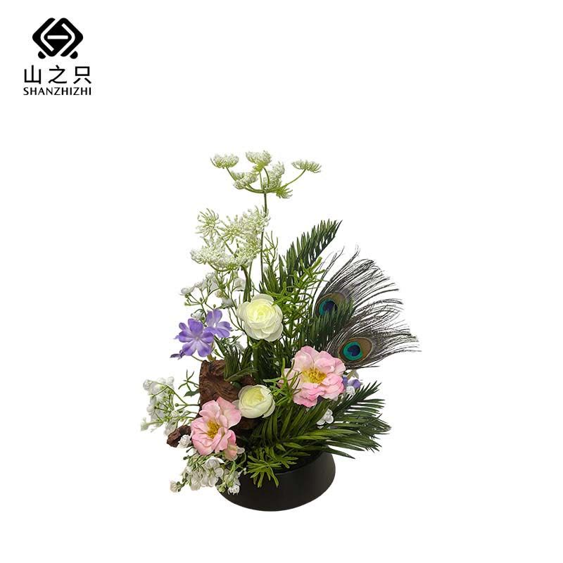 山之只 创意花艺孔雀造型 MZ0133 个图片