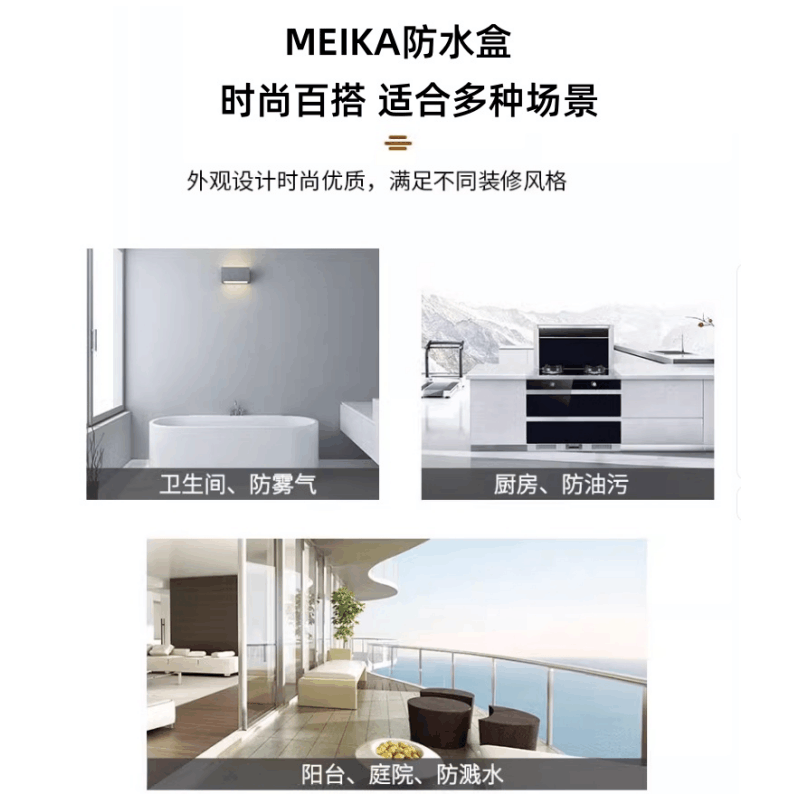 MEIKA 美家可挂锁防水盒86型 白色 个图片