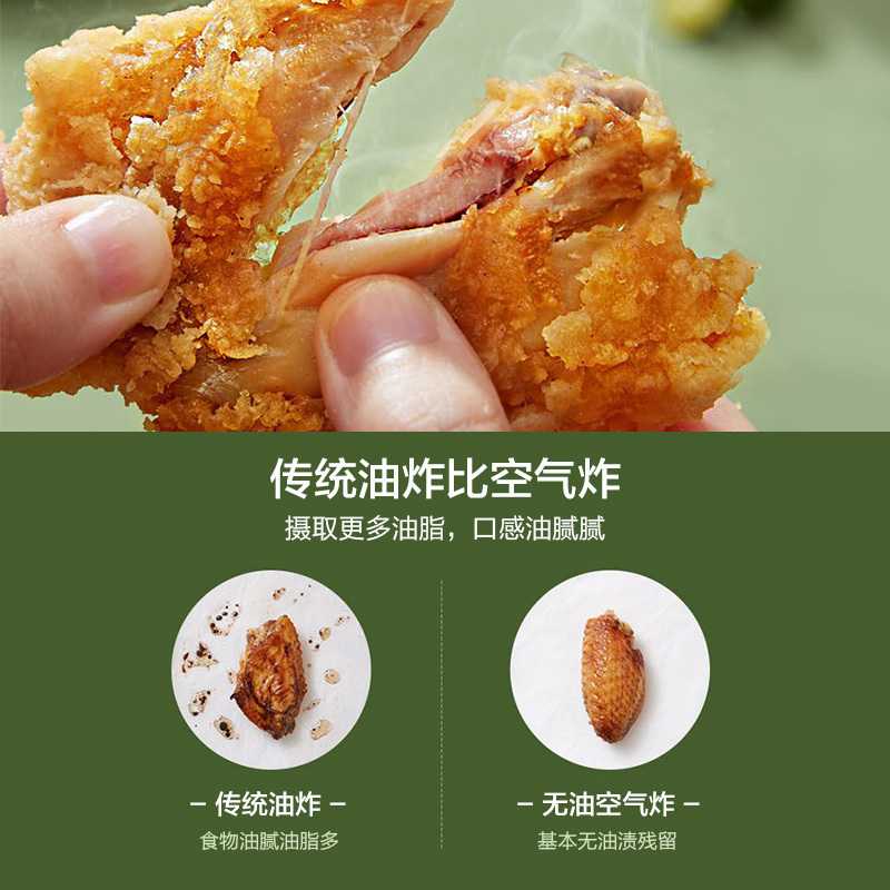 美的(Midea) 空气炸锅MF-KZ30E201 不粘涂层 热风循环 家用多功能薯条机电炸锅 3L大容量 蓝色