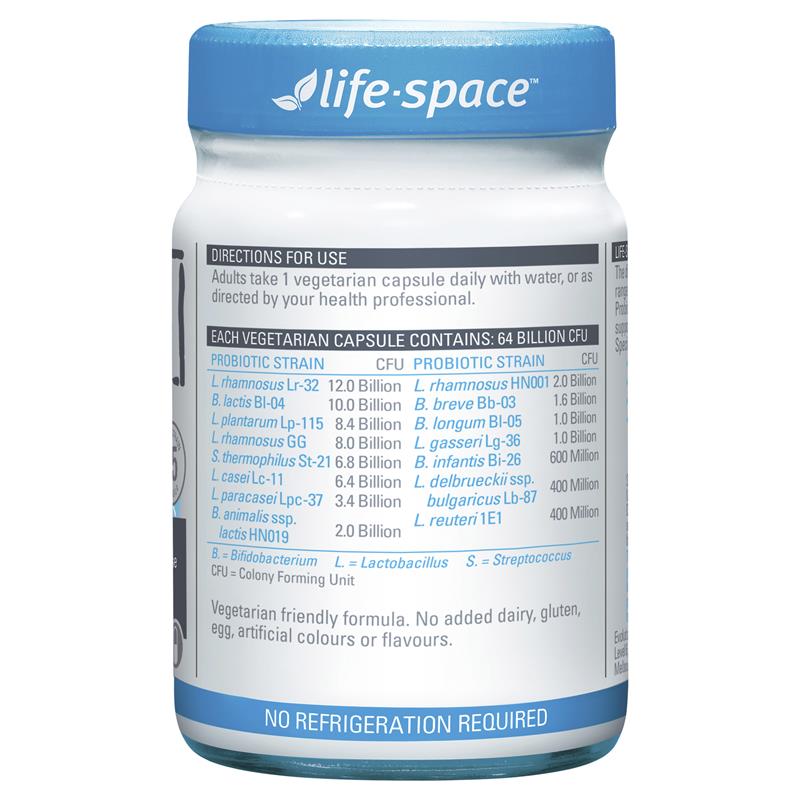 Life Space益倍适成人双倍强效640亿益生菌胶囊30粒/瓶装澳洲原装进口广谱高含量15种菌群肠胃轻松支持健康免疫高清大图