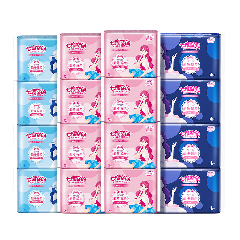 七度空间优雅丝柔超薄76片日夜组合(245mm40片 275mm20片 338mm16片)