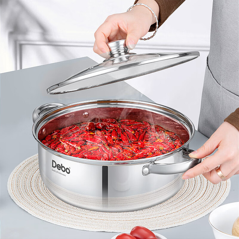 德铂汤锅28cm贝利不锈钢汤锅炖煮熬粥奶锅DEP-DS394高清大图