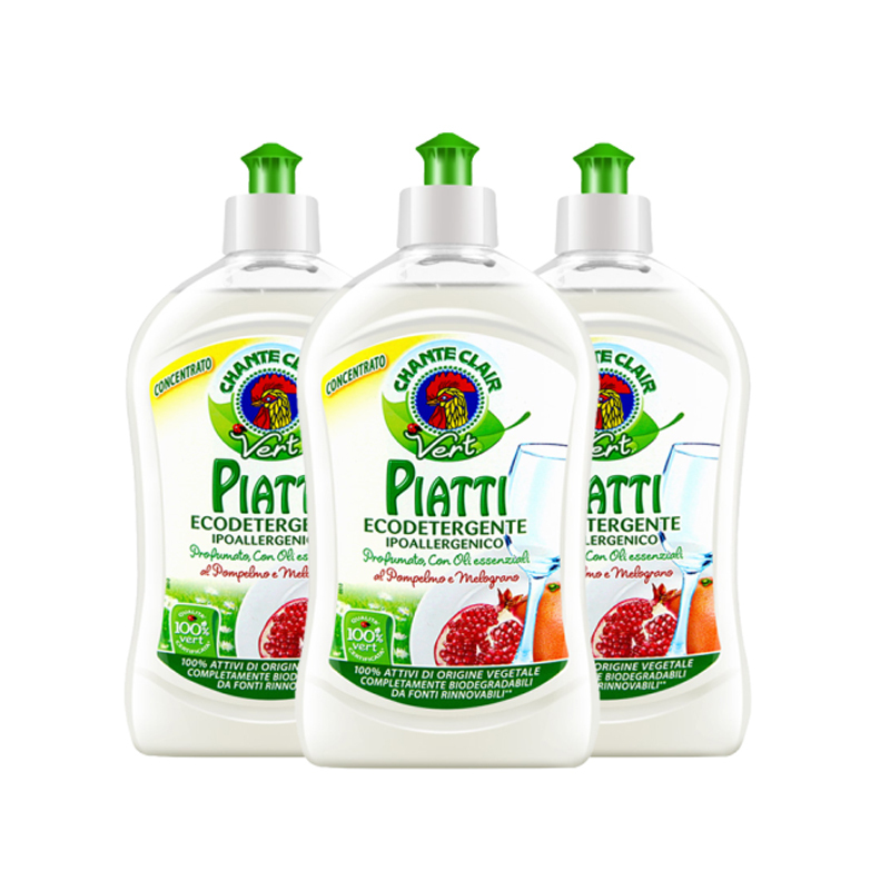 大公鸡管家(CHANTECLAIR) 浓缩洗洁精石榴味 500ml 意大利进口 低泡易漂净果蔬餐具通用