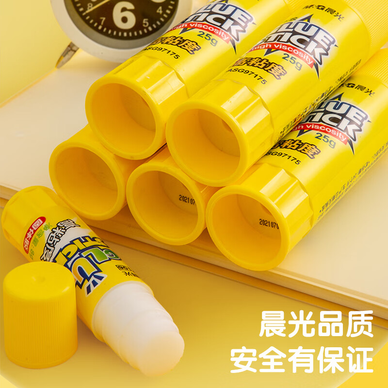 晨光(M&G)MG7103文具35g高粘度固体胶PVP 学生手工固体黏胶 快干耐用胶棒 办公用品 12支装高清大图