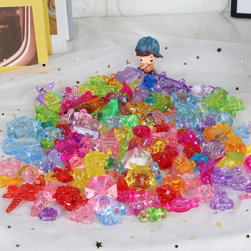 儿童水晶宝石玩具水晶钻石粒公主宝石弱视串珠七彩色男女孩水晶石形状