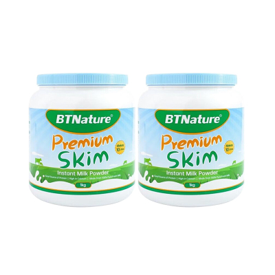 BTNature贝特恩 中老年孕妇儿童学生高钙 脱脂奶粉罐装1kg/罐 2罐装