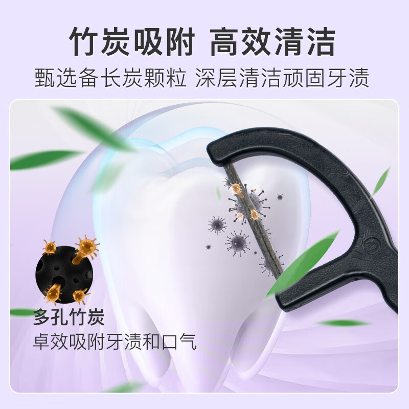 舒客 专业洁齿牙线棒50支/盒(随机颜色发货)高清大图