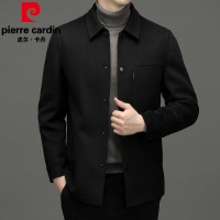 皮尔卡丹2022秋冬新款男士羊毛外套毛呢大衣中青年加厚大码纯色中长款