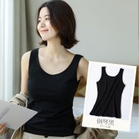 恒源祥吊带背心女纯棉内搭薄款运动内穿网红同款无袖性感夏季潮 175(XXL) 钢琴黑