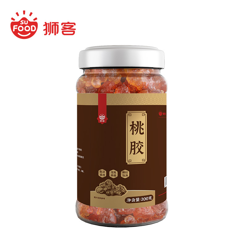 狮客[苏宁自主品牌]湖北随州桃胶200g 桃花泪 湖北随州桃树胶 桃胶羹甜汤糖水配料 甜羹原料