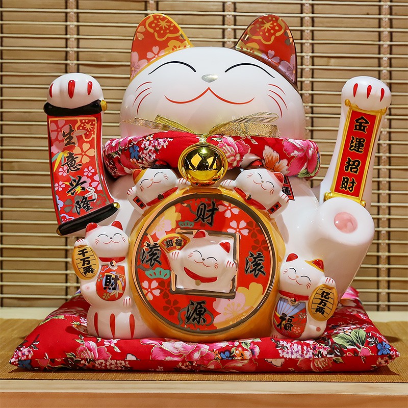 猫摆件开业 大号店铺礼品收银台存钱储蓄罐创意礼品 三维工匠 财源滚滚[12寸充电摇手款]猫高清大图