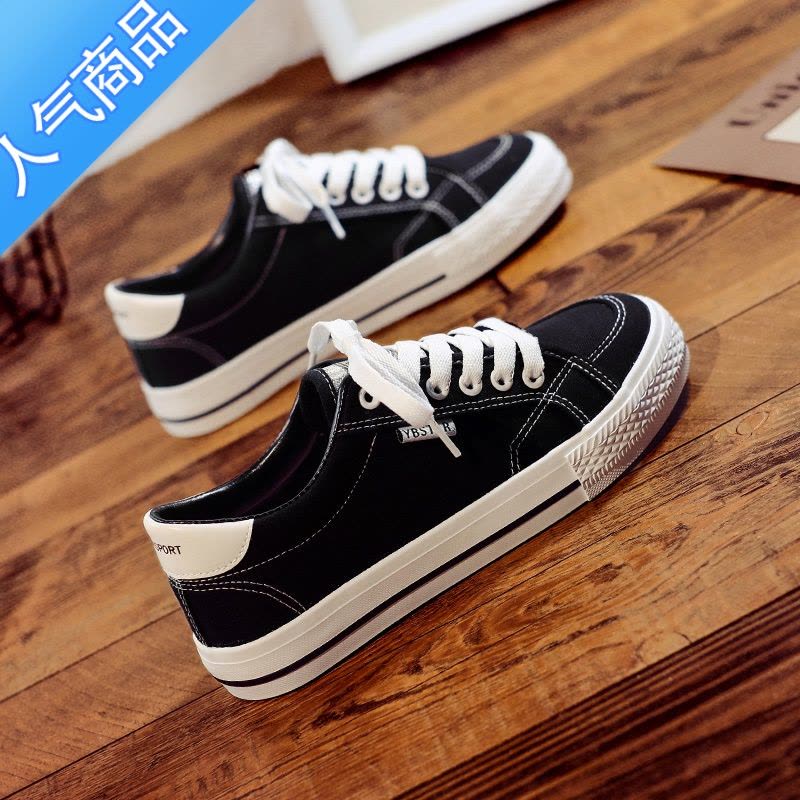 SUNTEK帆布鞋女鞋ulzzang百搭2023韩版新款学生低帮板鞋女ins潮鞋子春季图片