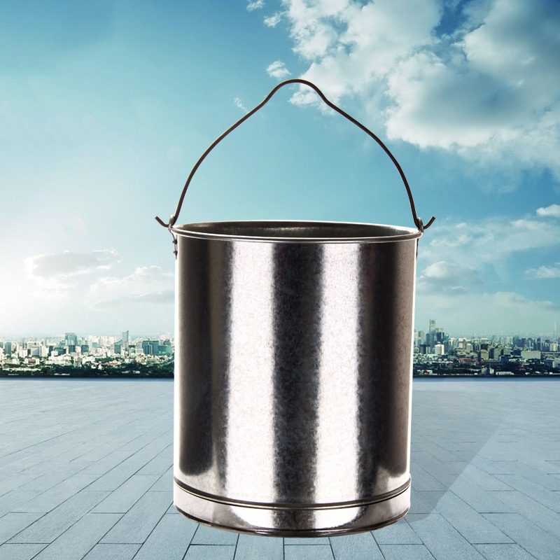 铁桶水桶铁皮桶清洁工具铁水筲提水桶洗车桶铁垃圾桶拖把桶-白色防锈